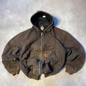 Vintage Brown Carhartt Workwear Hooded Jacket